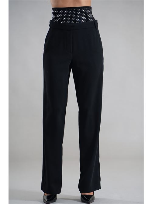 Pantalone con strass Simona Corsellini | A25CEPA10201NERO